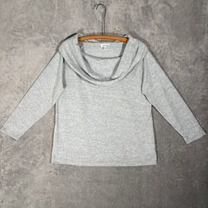 Haven Well Within Cowl Neck Sweater Womens Size XLP Heather Gray Long Sleeve Top